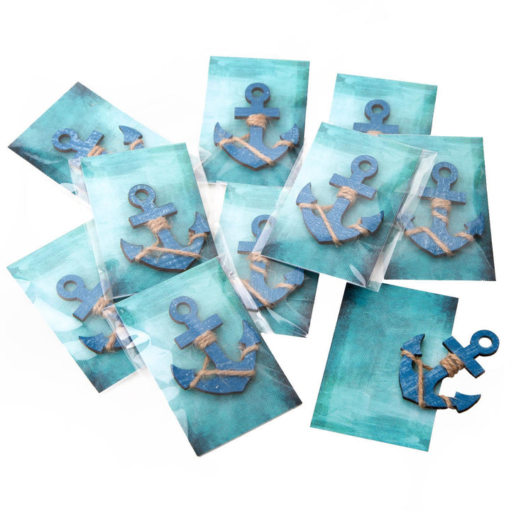 Maritime Mitgebsel - blaue Holzanker & türkise Kärtchen - kleine Mitgebsel - Foto 2