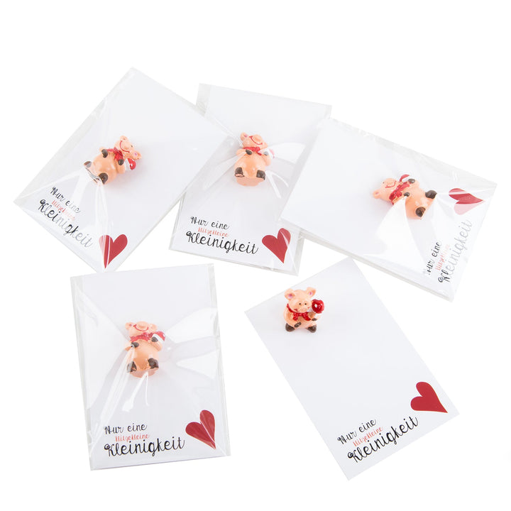 Kleine Glücksschweine + weiß schwarze Nur eine klitzekleine Kleinigkeit Kärtchen - Foto 3