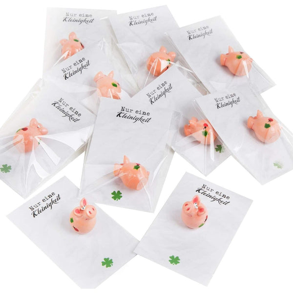 10 Mini-Geschenke mit Glücksschwein und Karte Nur eine Kleinigkeit - Foto 1