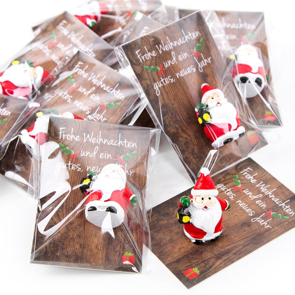 Mini-Geschenk mit Weihnachtsmann & Karte – kleines Give-away zu Weihnachten – Nikolaus Mitgebsel für Kunden, Kollegen, Freunde - Foto 1