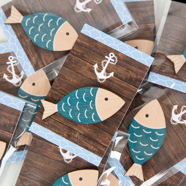Maritime Gastgeschenke Holzfische mit Karte - Foto 1
