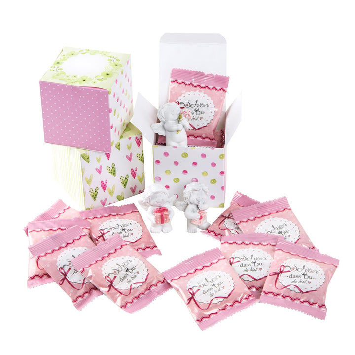 Logbuch-Verlag 20 Gastgeschenke Engel Figur + Karte was KLEINES Schutzengel Nikolaus Give-Away Mitgebsel Geschenk Weihnachten weihnachtlich Kindergeburtstag