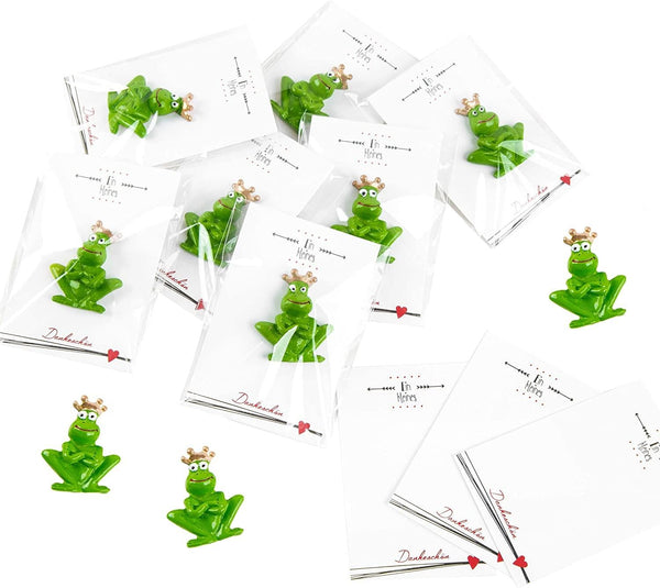 10 Mini Geschenke - grüner Froschkönig + weiß schwarze Karte Nur eine klitzekleine Kleinigkeit