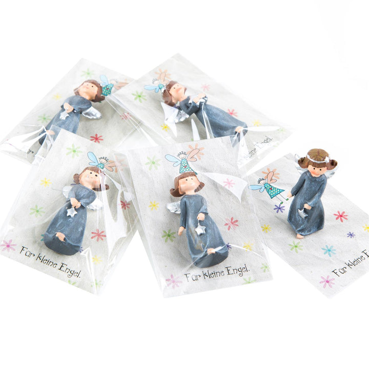 10 kleine Geschenke - grau bunte Grußkärtchen + grau braune Schutzengel - Foto 1
