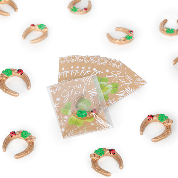 10 grüne Frösche "Viel Glück" Karte Glücksbringer Geschenk