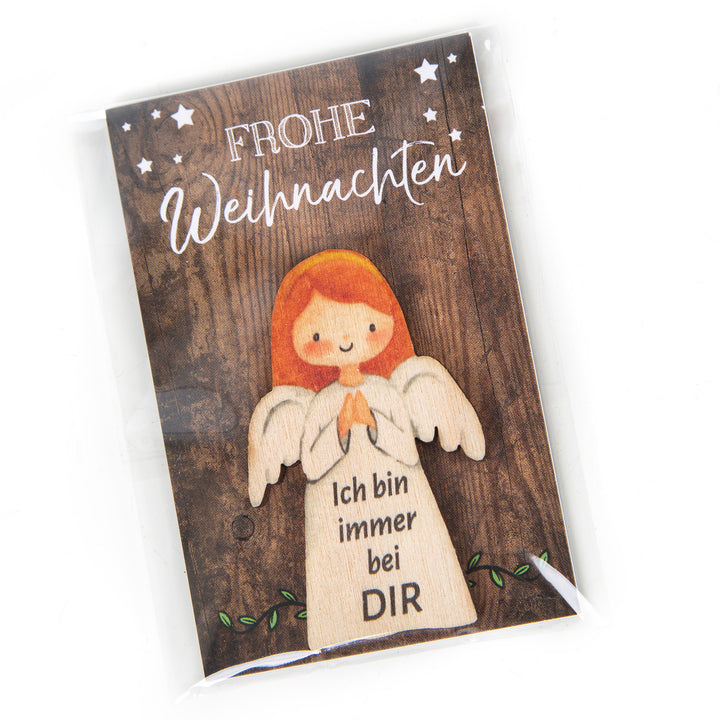 4 Weihnachtsfiguren aus Holz - Engel Baum Rentier Stern 10 cm