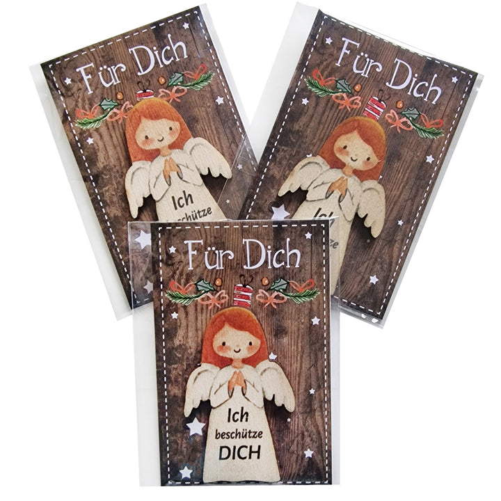 Logbuch-Verlag 3 Mini Glücksbringer Geschenke Glücksklee für Silvester Neujahr Schulanfang mit Viel Glück Karte 8,5 x 5,5 cm
