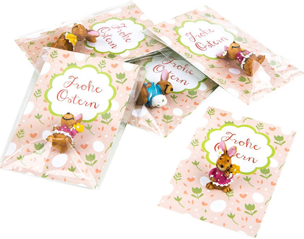 10 kleine Geschenke - grüner Frosch + rustikales Kärtchen mit Text Viel Glück