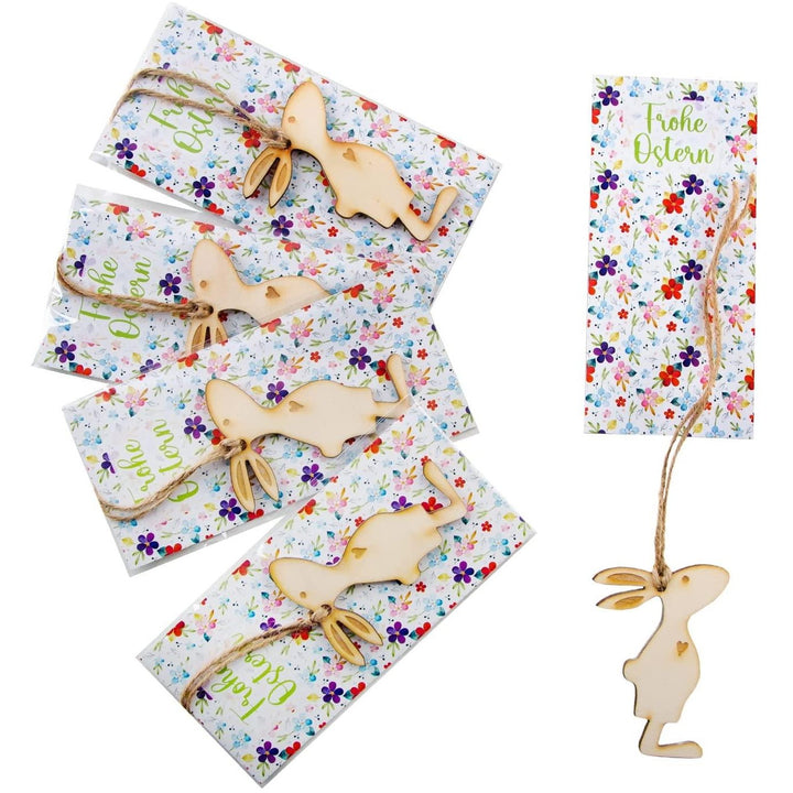 5 kleine Ostern Geschenke Give-Away Hasen Anhänger mit Karte - Foto 1