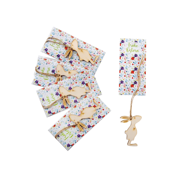 5 kleine Ostern Geschenke Give-Away Hasen Anhänger mit Karte - Foto 3