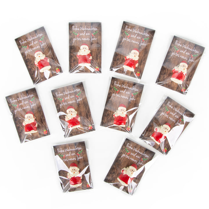 Logbuch-Verlag 10 goldene Hufeisen + Karte - Glücksbringer Glückssymbol kleines Geschenk fertig verpackt Give-Away Hochzeit Silvester Geburtstag