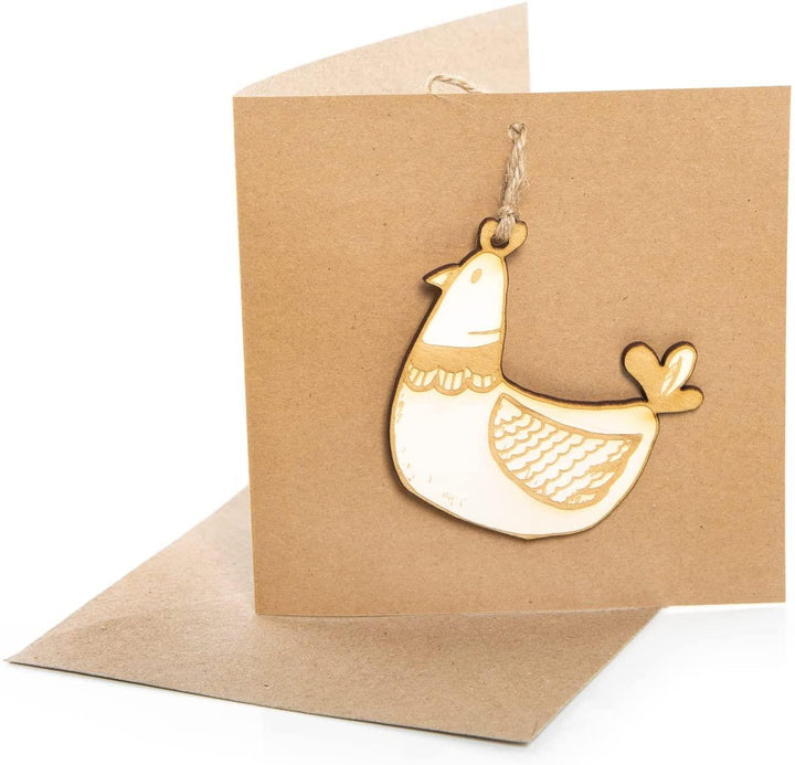 5 kleine Ostergeschenke - Osterhase aus Holz mit Karte VIEL GLÜCK
