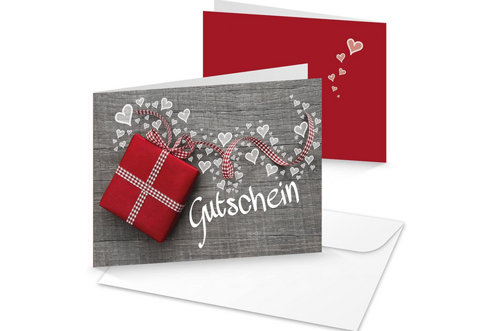 Logbuch-Verlag 20 Weihnachtsgutscheine - Gutschein Einkaufsgutschein FROHE WEIHNACHTEN zum Beschriften DIN lang grün grau doppelseitig für Kunden