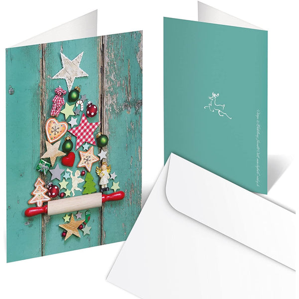 Logbuch-Verlag Weihnachtspostkarten SET 3 x 4 Stück Postkarten Weihnachten Vintage schwarz weiß braun Tafelkreide Look Text