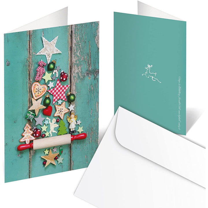Logbuch-Verlag Weihnachtspostkarten SET 3 x 4 Stück Postkarten Weihnachten Vintage schwarz weiß braun Tafelkreide Look Text