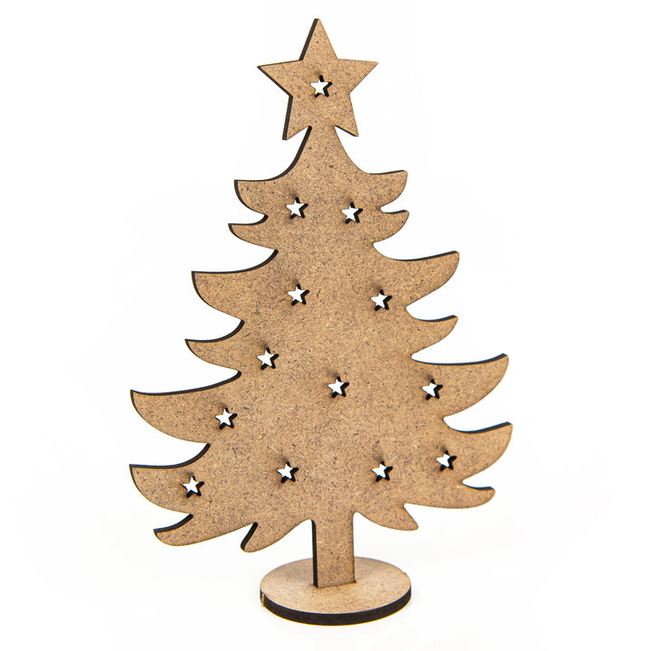 3 Weihnachtskarten silber beige mit Umschlag + kleiner Weihnachtsbaum aus Holz