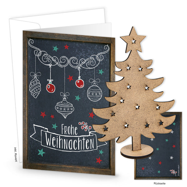 SET Kleine Verpackung Weihnachten: 5 Papiertüten 7 x 4 x 20,5 cm + 5 Holz Engel-Anhänger rot natur gold silber + FROHE WEIHNACHTEN Holzklammer give-away Kunden Kinder Schutzengel