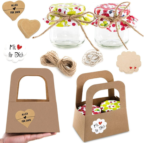200 Geschenkaufkleber auf Rolle ÖFFNEN UND FREUEN - Kraftpapier-Optik - 5 x 3,5 cm