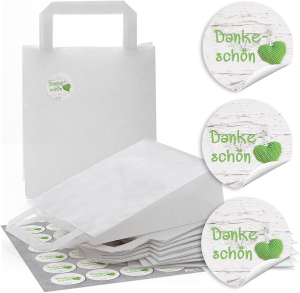 25 kleine braune Gebäck-Beutel Papier mit Pergamin-Einlage u. Sicht-Fenster (7 x 4 x 20,5 cm) + 25 Stück Banderolen Weihnacht-Aufkleber CHRISTKIND NATUR schwarz weiß beige (5 x 14,8 cm) Verpackung