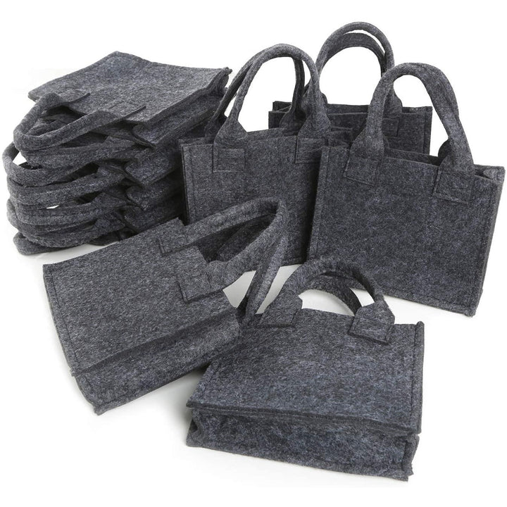 10 kleine Filztaschen 15 x x 12 cm dunkelgrau Mini