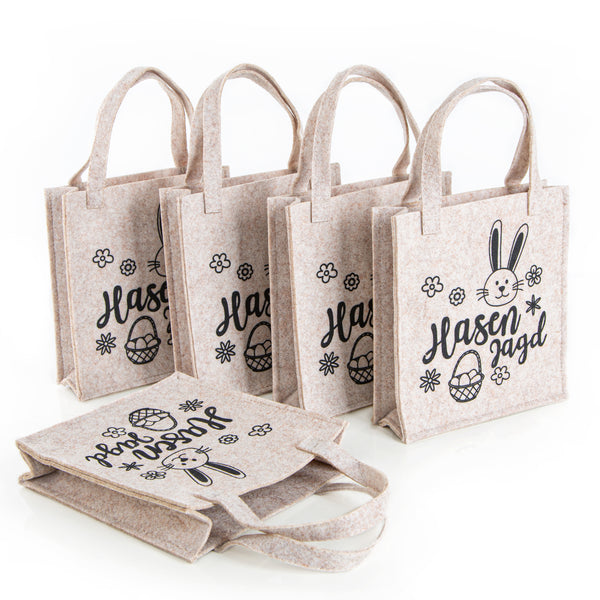 Geschenktasche aus Filz grau 21x14x6cm neutral rustikal