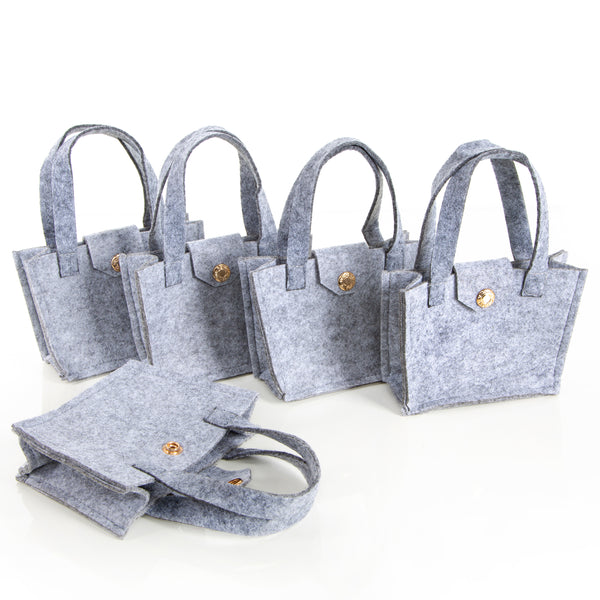 5 kleine Geschenktasche Filz 15x12cm Verpackung beige creme