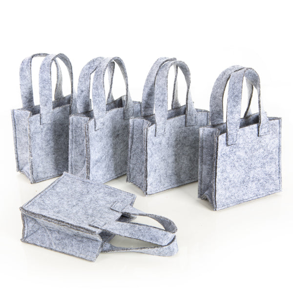 Filztasche dunkelgrau rustikal mit Henkel 21 x 14 x 6 cm