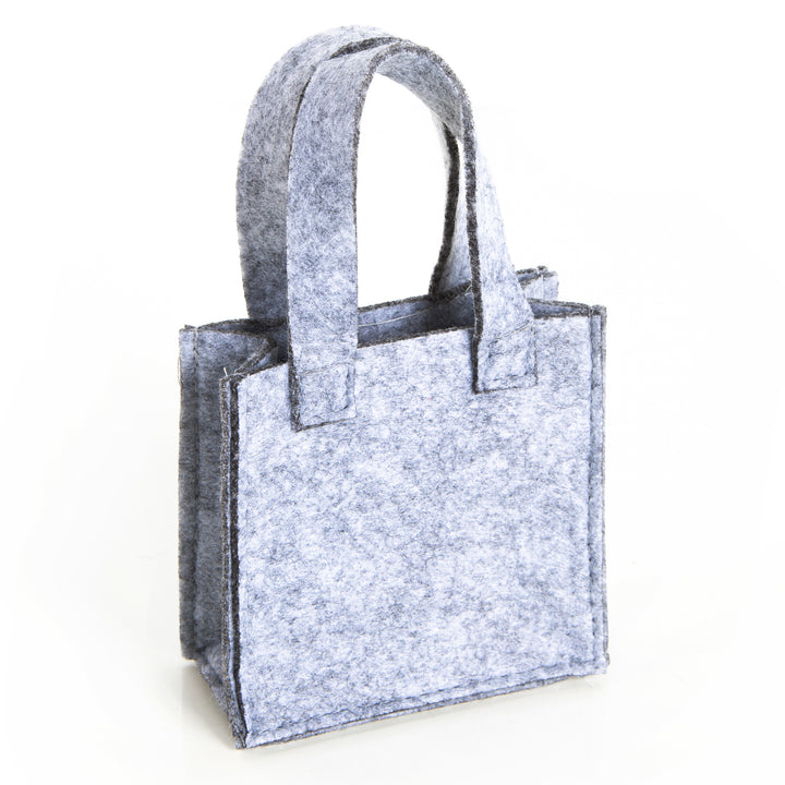 Filztasche dunkelgrau rustikal mit Henkel 21 x 14 x 6 cm