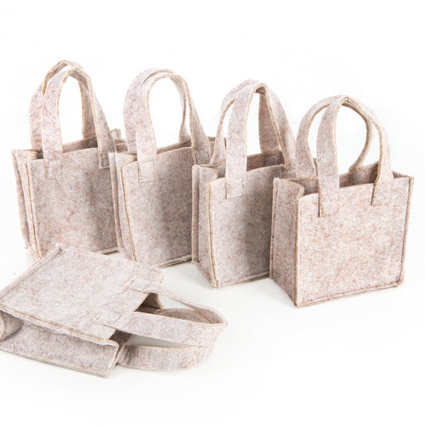 5 kleine Geschenktaschen Filz 10 x 10 cm grün Geschenk