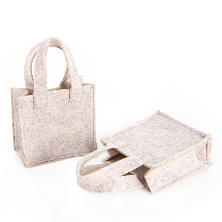 5 kleine Geschenktaschen Filz 10 x 10 cm grün Geschenk