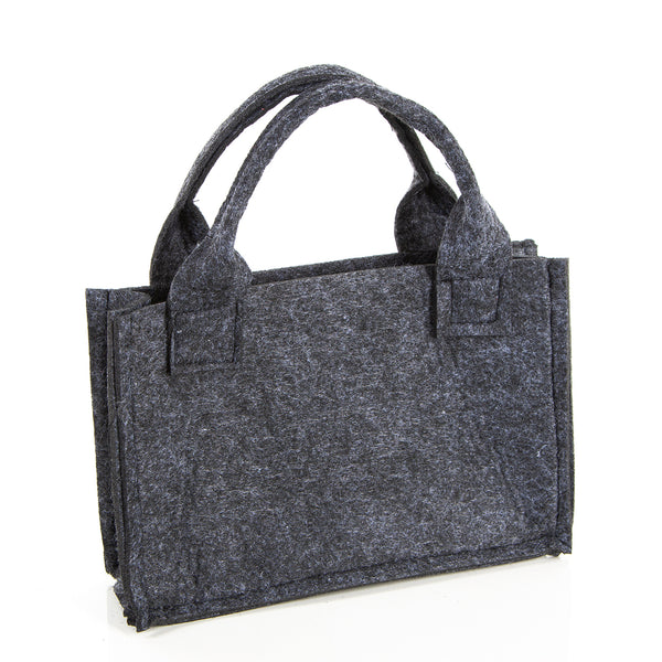 Filztasche rustikal grau mit Hirsch Geweih 21x14x6cm