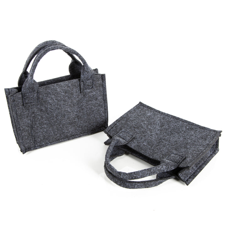 Filztasche rustikal grau mit Hirsch Geweih 21x14x6cm