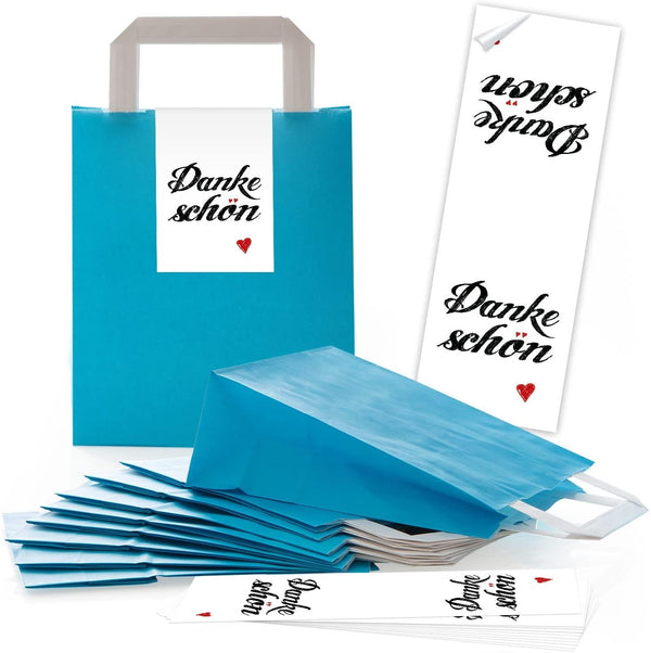 5 braune Papiertüte Geschenk-tüte Weihnachtstüte Boden 18 x 8 x 22 cm kleine Papiertasche Weihnachts-Aufkleber FROHE WEIHNACHTEN grün natur weiß Verpackung Weihnachten Kraftpapier-Tüten