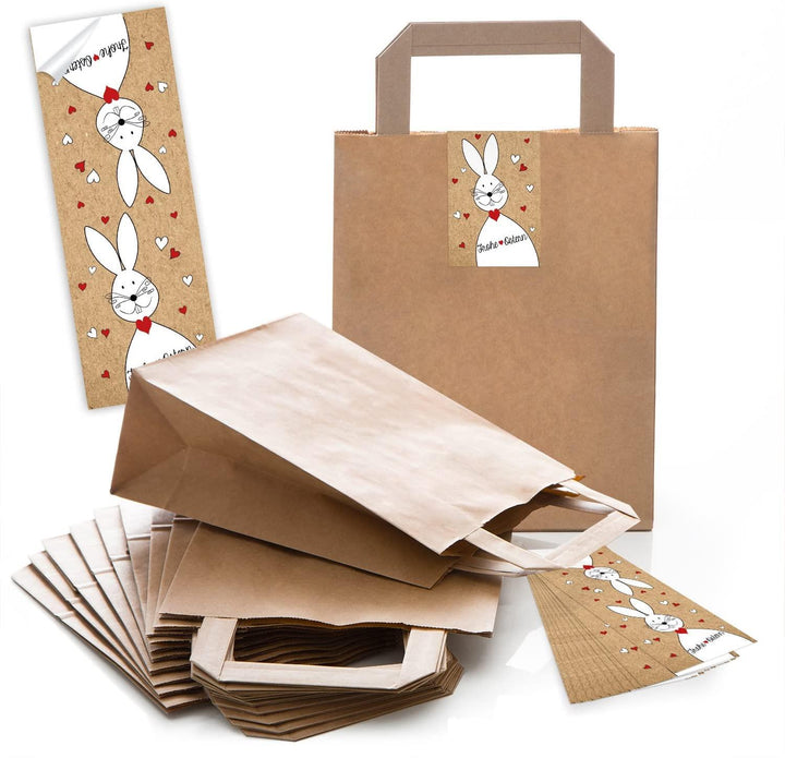 50 kleine schwarz weiß gepunktete Papiertaschen Geschenktaschen mit Henkel 18 x 8 x 22 cm Tüten give-away Mitgebsel Geschenk-Verpackung Geschenktüten Ostertüten