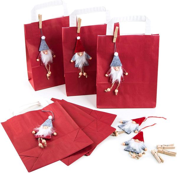 ABVKERAUF 24 kleine braune mini Kraftpapier Geschenkschachteln 10 x 4 x 8 cm - Geschenkboxen Weihnachtsverpackung für Weihnachtsgeschenke, Schachteln zum Adventskalender Verpackung Gastgeschenke