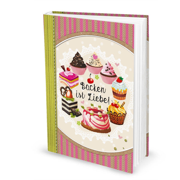 Rezeptbuch zum Selberschreiben DIN A4 Tafelkreide-Look schwarz weiß Gemüse - Geschenk Vegetarier