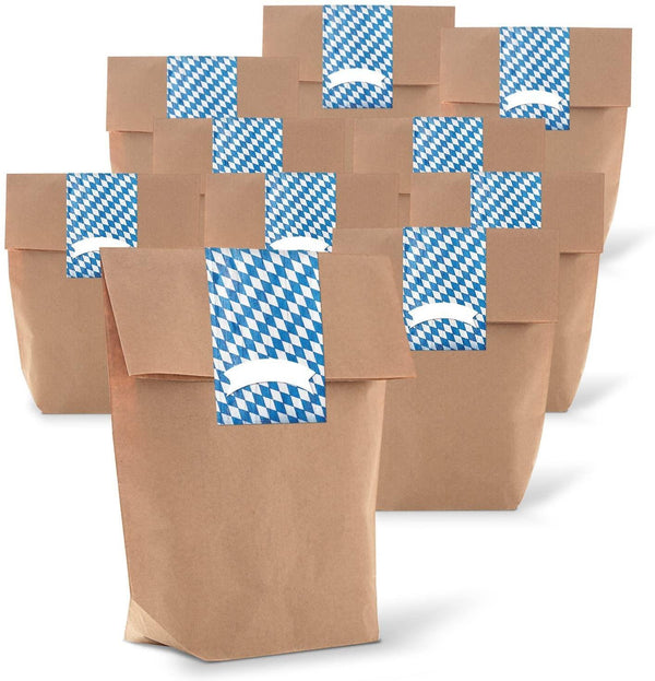 Braune Bayern-Tüten 14 x 22 cm – Geschenktüten für Oktoberfest & bayerische Feste