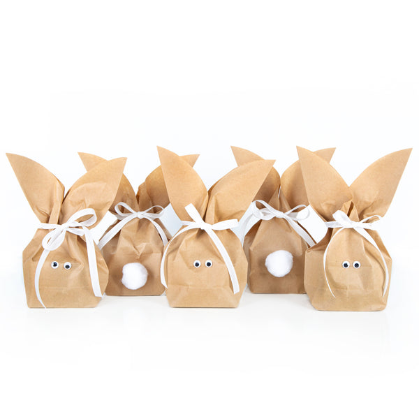 10 kleine weiße Papiertüten Ostertüten Geschenktüten MIT FENSTER und Pergamin-Einlage 7 x 4 x 21,5 cm + 10 Osteraufkleber 5 x 15 cm Ostern Osterhase rot weiß Herz Verpackung Frohe Ostern