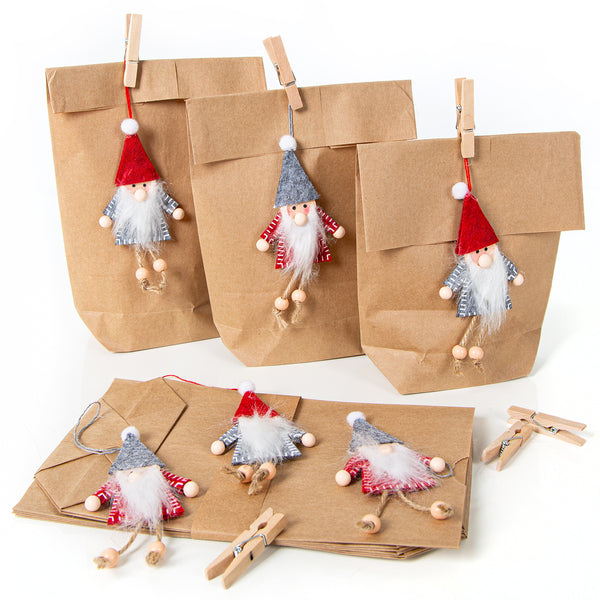 5 Geschenktüten GRAU SILBER WEISS Verpackung Weihnachten Tüte + 5 rot grün KRANZ Weihnachtsanhänger Kundengeschenke weihnachtlich verpacken