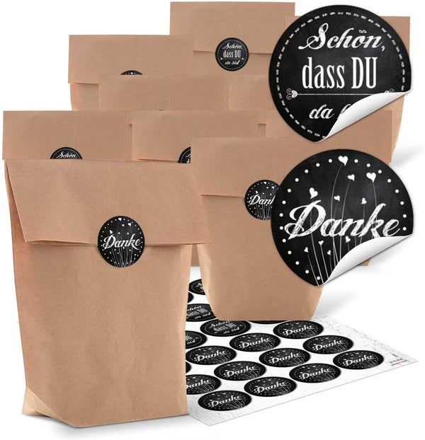 24 kleine braune Ostertüten Geschenktüten 16,5 x 26 x 6,6 cm + 24 schwarz gelb Kraftpapier FROHE OSTERN OSTERHASE Osteraufkleber 5 x 14,8 cm Geschenk Verpackung give-away Mitgebsel Tüten