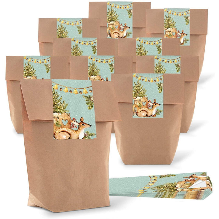 3 x 5 Weihnachtsschachteln in braun grün rot im SET - kleine Geschenkboxen verschiedener Größen