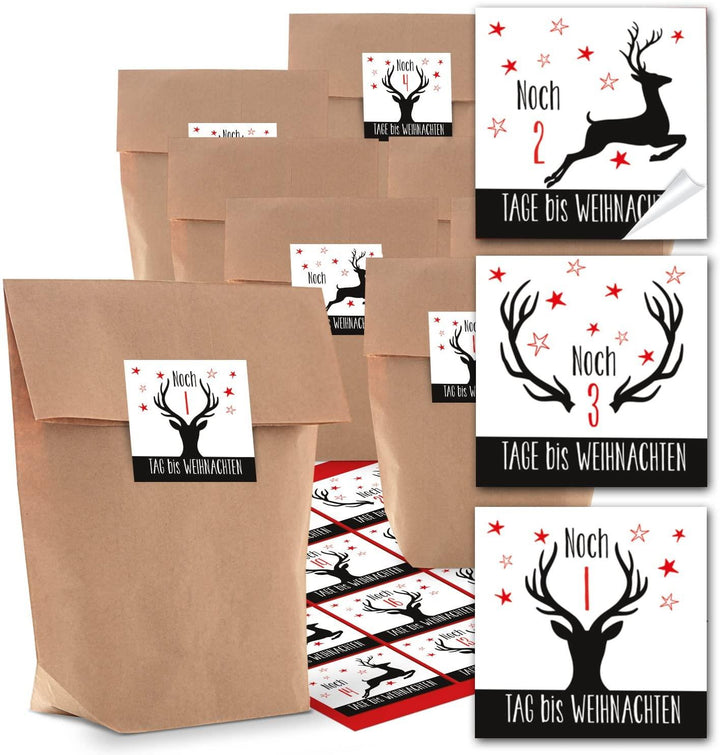 Logbuch-Verlag 5 Ostertüten aus Papier 16,5 x 26 x 6,6 cm + Osteranhänger + Osteraufkleber - Geschenktüten Ostern Osternest Verpackung Natur Vintage