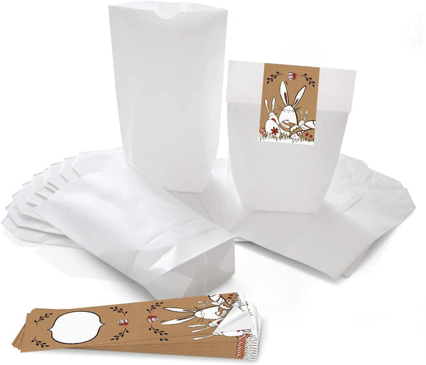 10 weiße Papier-Geschenktüten Weihnachten m. Boden 16,5 x 26 x 6,6 cm aus Kraftpapier + 10 Weihnachts-Aufkleber Sticker WUNDERBARE WEIHNACHTEN beige natur Verpackung Geschenke weihnachtlich