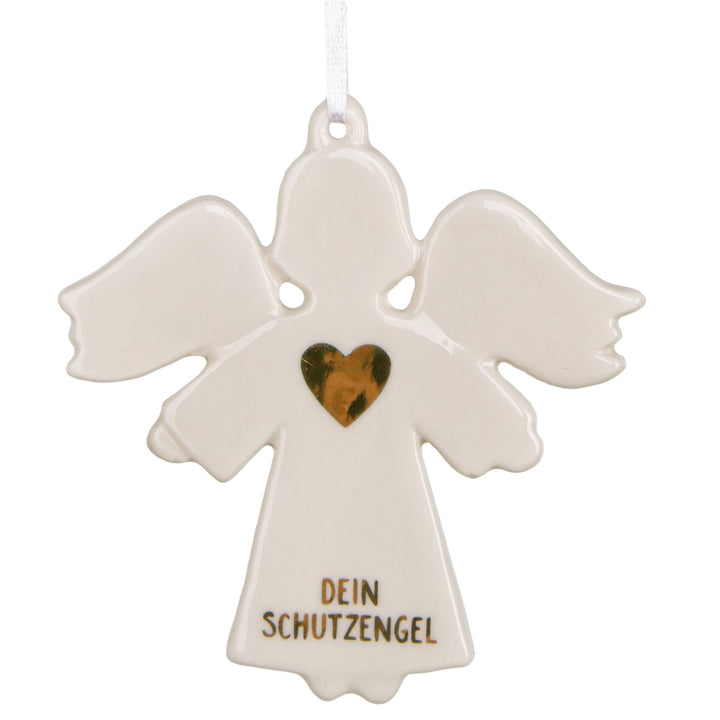 Logbuch-Verlag Kleine Schutzengel Engel Figur in weiß aus Porzellan Geschenk Geburtstag Taufe Weihnachten Kommunion 6 x 7 cm