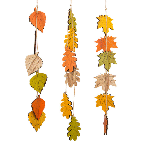 Logbuch-Verlag 2 Lange Holz Anhänger Kugeln Weihnachten Deko Quasten Natur weiß Ornamente 19 cm lang 8 cm breit