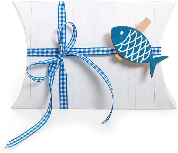 14 weiße Geschenk-Schachtel Pappschachtel Geschenk-Box 14,5 x 10,5 + 3 cm + 14 Glücksklee-Klammern + 14 grün weiß karierte Schleife Verpackung für Gastgeschenke Kinder Silvester Geburtstag Hochzeit