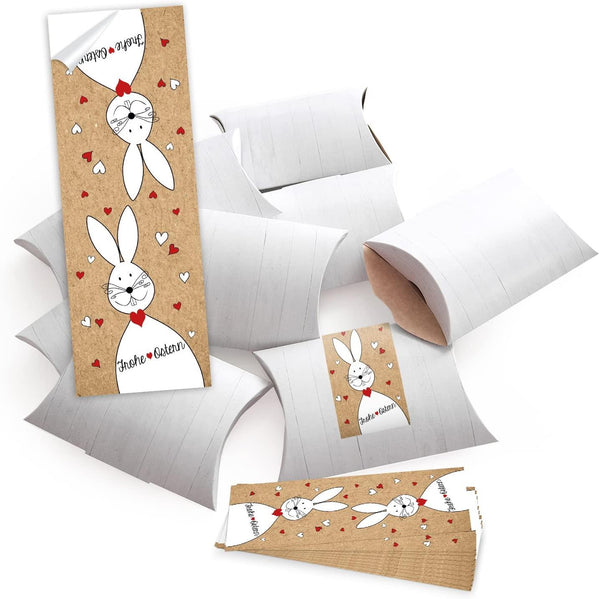 10 kleine kleine Geschenkschachtel Mini-Karton weiß 14,5 x 10,5 cm ca. 3 cm + 10 Aufkleber grün rot WEIHNACHTSBAUM 5 x 15 cm Verpackung Mitgebsel Geschenke give-away Weihnachten