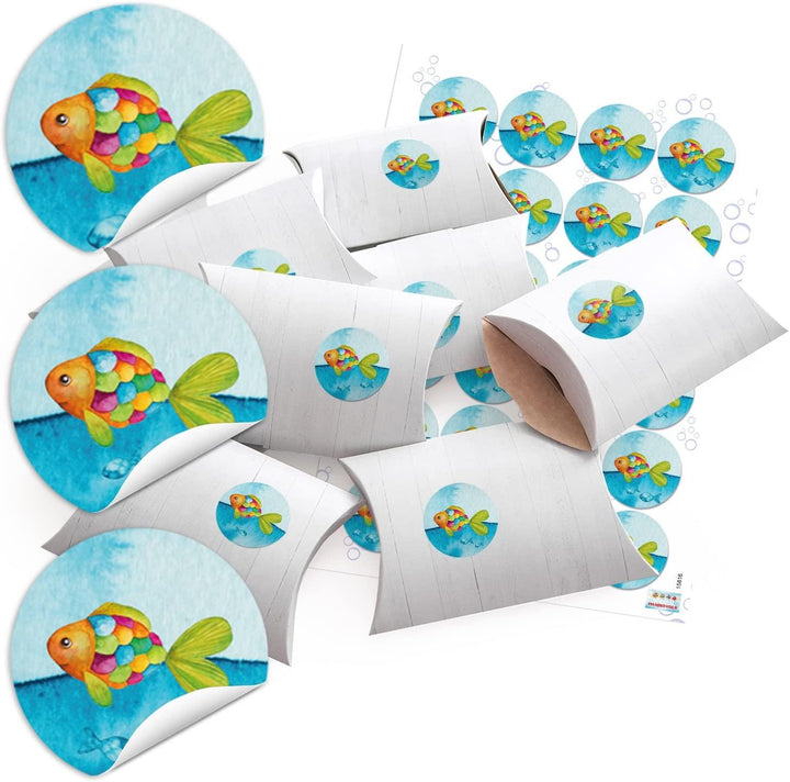 10 kleine Geschenkboxen weiß Geschenkschachtel 14,5 x 10,5 cm 3 cm + 24 runde blanko Aufkleber 4 cm Kraftpapier Spitze vintage weiß beige Verpackung Geschenkschachteln Mini Kartons Schachteln