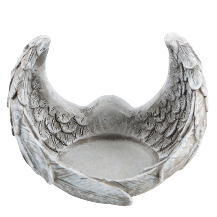 Grabkerzenhalter Engelsflügel groß 13,5 cm wetterfeste Grabdeko - Foto 1