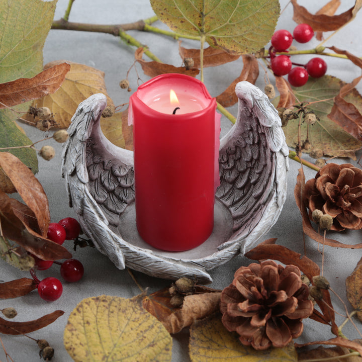 Grabkerzenhalter Engelsflügel groß 13,5 cm wetterfeste Grabdeko - Foto 2